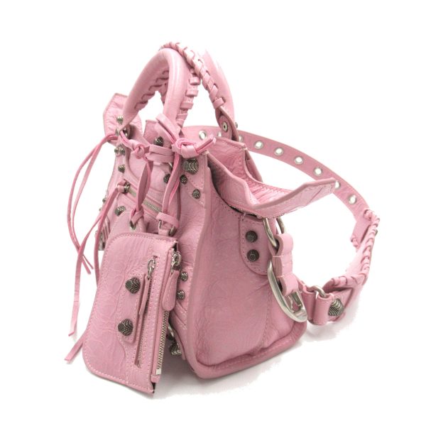 2101217896450 3 BALENCIAGA Neo Cagoule XS 2 Way Shoulder Bag Lambskin Sheepskin Womens Pink