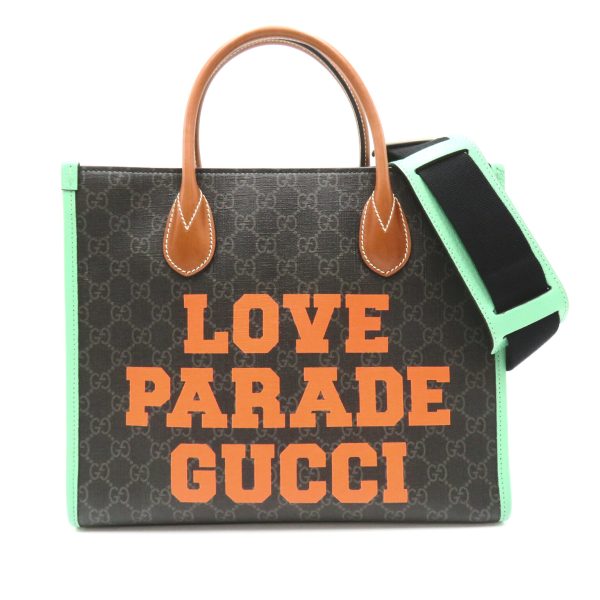 2101217950688 1 Gucci GG Love Tote PVC Coated Canvas Leather Black