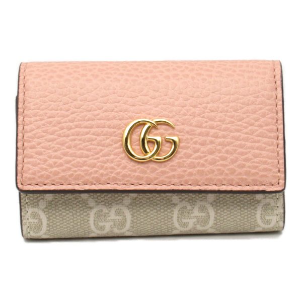 2101217956123 1 Gucci 6 Key Case Leather PVC Coated Canvas Pink