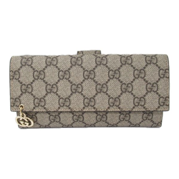 2101217973281 3 Gucci GG Supreme Double Hook Wallet Canvas Beige