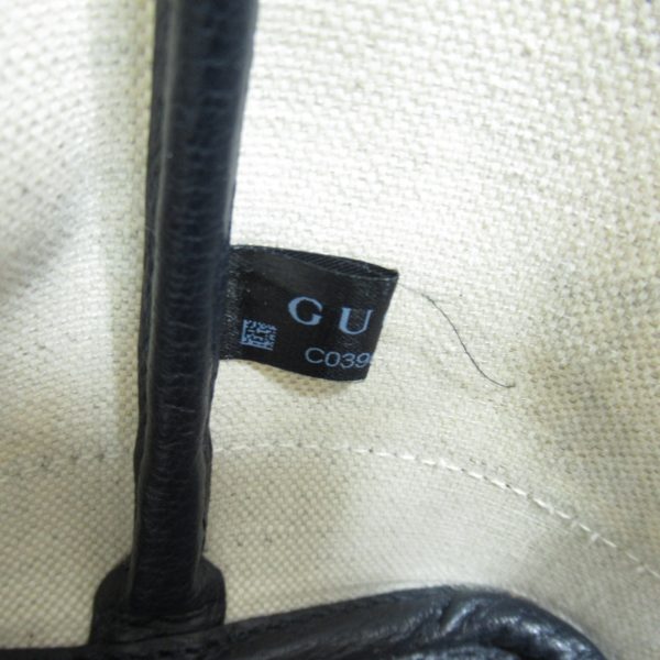 2101217979818 10 Gucci Tote Bag GG Canvas Leather Beige Black