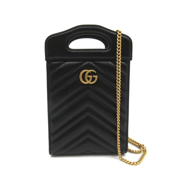 2101217989398 1 Gucci GG Marmont Mini Top Handle Bag Calfskin Black