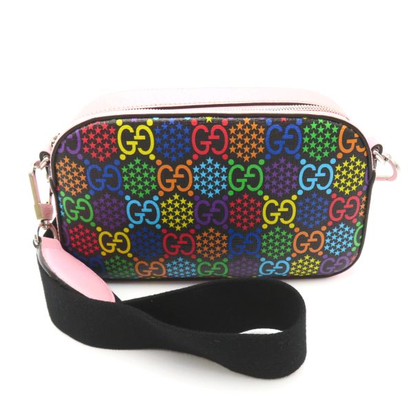 2101217989404 2 Gucci GG Psychedelic Shoulder Bag PVC Coated Canvas Multicolor Pink