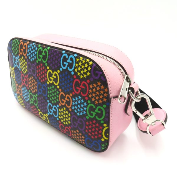 2101217989404 3 Gucci GG Psychedelic Shoulder Bag PVC Coated Canvas Multicolor Pink