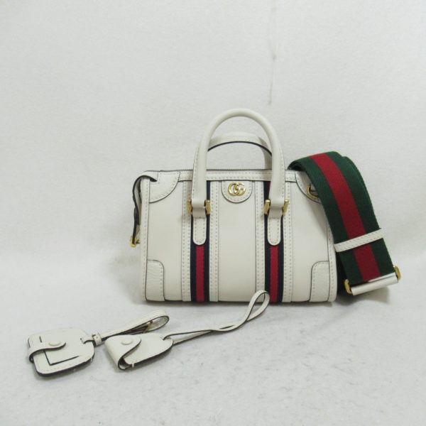 2101218003253 12 Gucci Double G Mini Top Handle Shoulder Bag Leather White