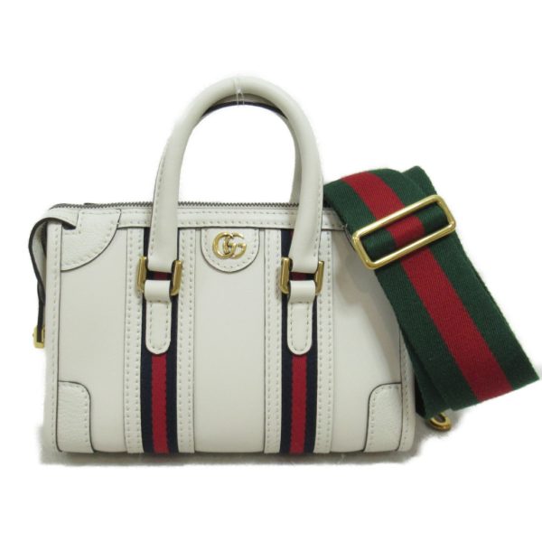 2101218003253 2 Gucci Double G Mini Top Handle Shoulder Bag Leather White