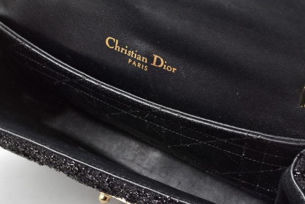 210128 14 d 11 Christian Dior Mini Chain Bag Cannage Stitch Rock Shoulder Bag Black