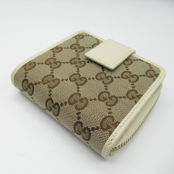 2107600976358 4 Gucci Bi fold Wallet GG Canvas and Leather Bi fold Wallet Beige