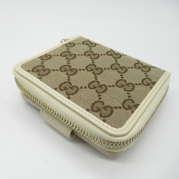 2107600976358 5 Gucci Bi fold Wallet GG Canvas and Leather Bi fold Wallet Beige