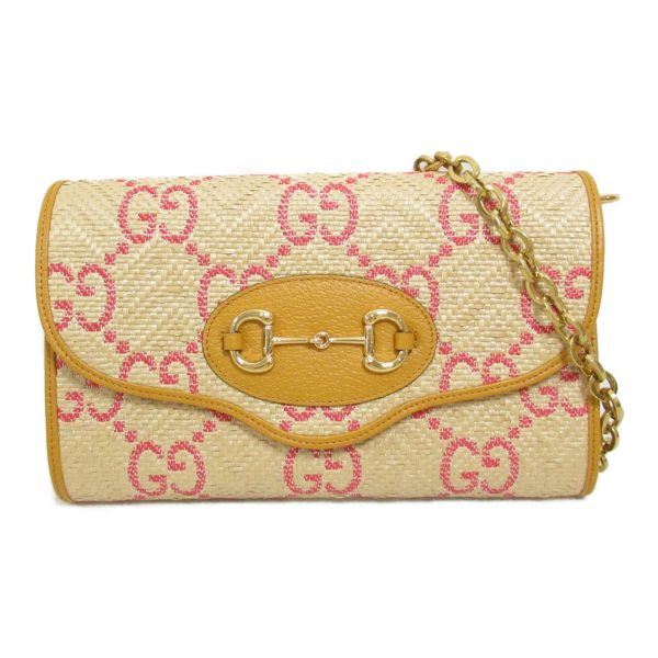 2107600982687 3 Gucci Shoulder Bag Leather and Straw Beige Yellow