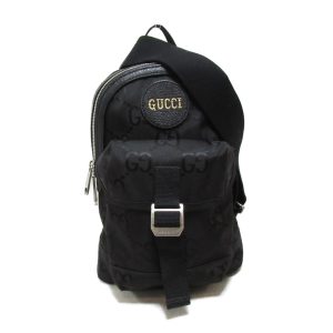 2119900006383 2 GUCCI Croco Center Split Metal Shoulder Bag Black M8881