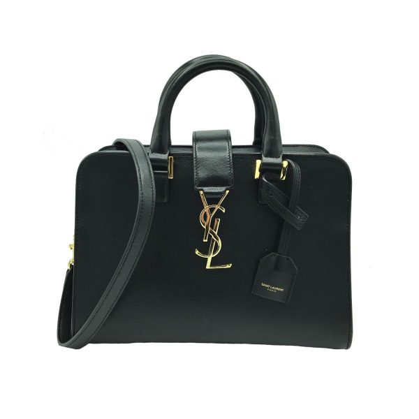 2175700032472 00 YVES SAINT LAURENT Baby Cabas Handbag Black Gold fittings Cowhide