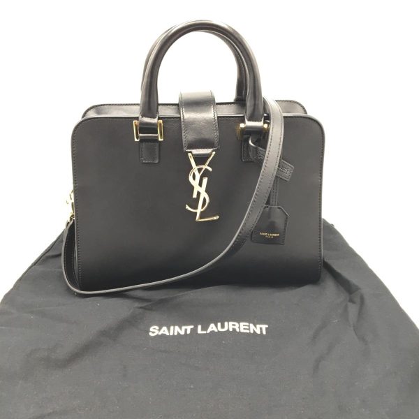 2175700032472 09 YVES SAINT LAURENT Baby Cabas Handbag Black Gold fittings Cowhide