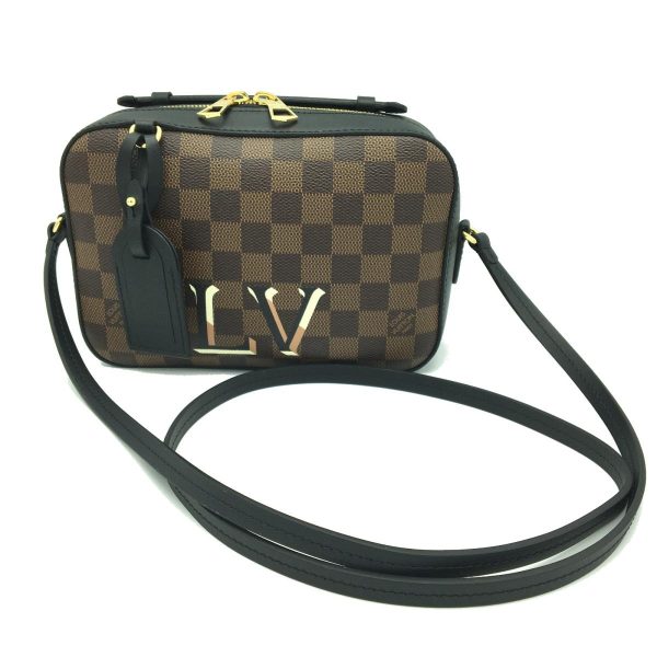 2175900077945 02 Louis Vuitton Santa Monica Damier Gold hardware Shoulder Bag Brown