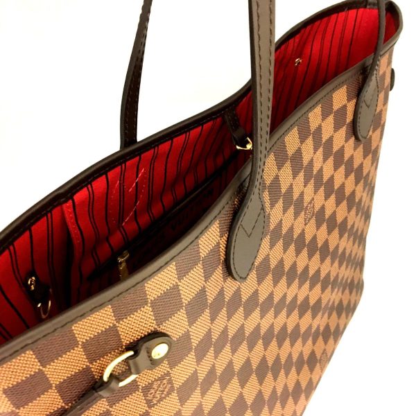 2175900081942 05 LOUIS VUITTON Neverfull MM Tote Bag Brown Damier