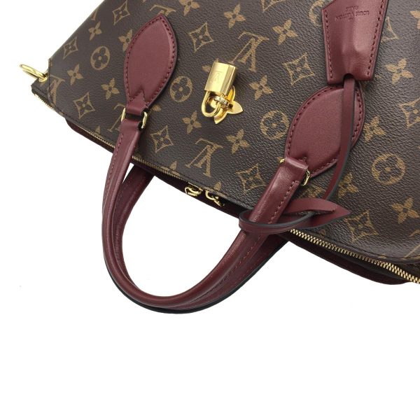 2175900100179 10 LOUIS VUITTON Flower Zip Tote MM Handbag Brown Gold Hardware Monogram