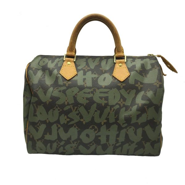 2176100071993 01 Louis Vuitton Speedy 30 Handbag Monogram Graffiti Tote Bag Green