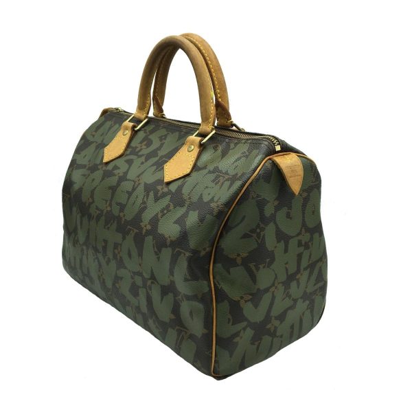 2176100071993 02 Louis Vuitton Speedy 30 Handbag Monogram Graffiti Tote Bag Green