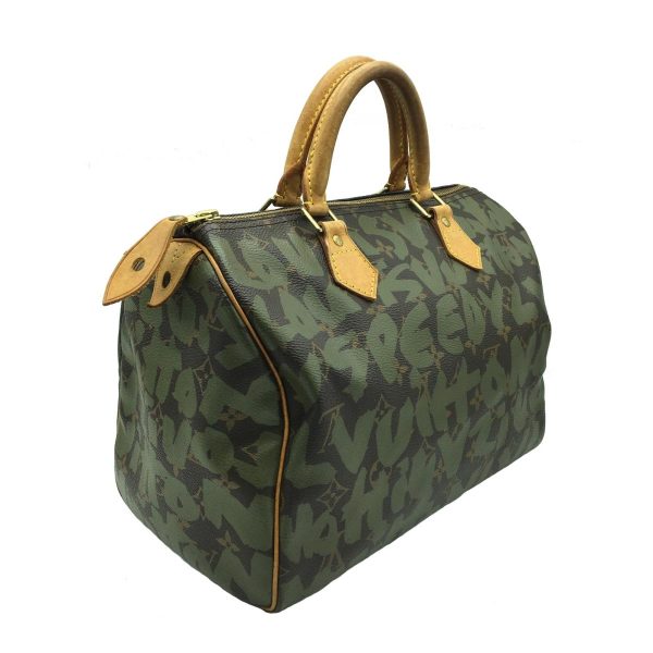 2176100071993 03 Louis Vuitton Speedy 30 Handbag Monogram Graffiti Tote Bag Green