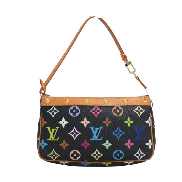 2176100081985 00 Louis Vuitton Accessory pouch with handle multicolor Monogram Shoulder Bag Black