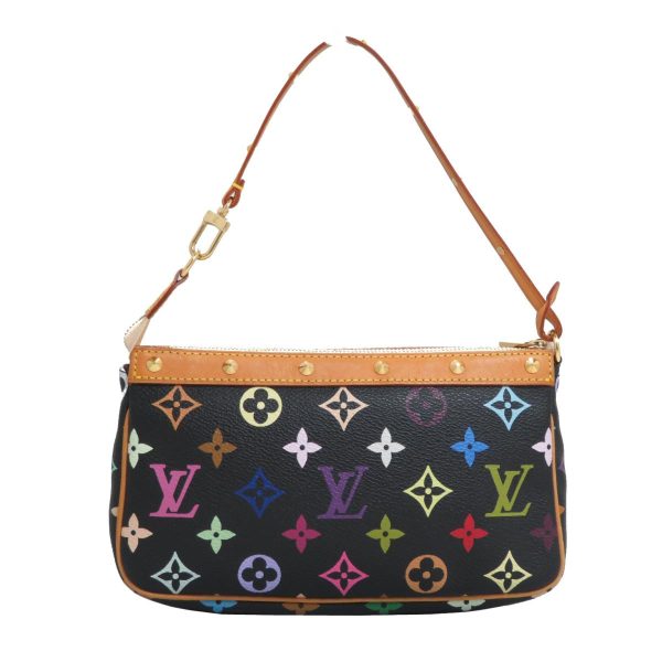 2176100081985 01 Louis Vuitton Accessory pouch with handle multicolor Monogram Shoulder Bag Black