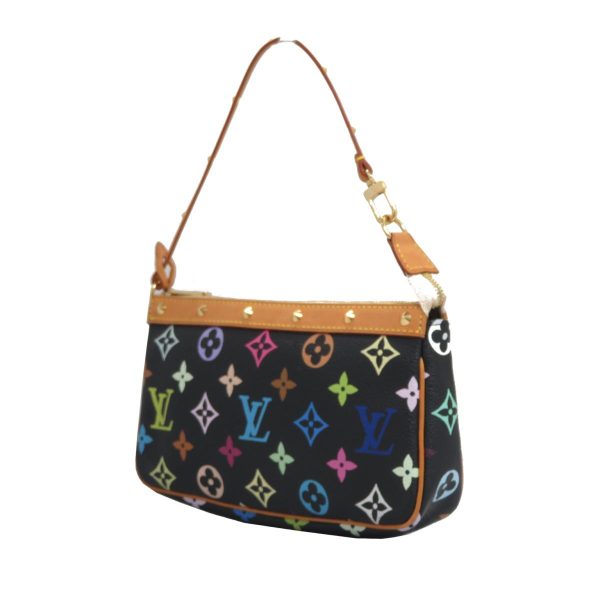 2176100081985 02 Louis Vuitton Accessory pouch with handle multicolor Monogram Shoulder Bag Black