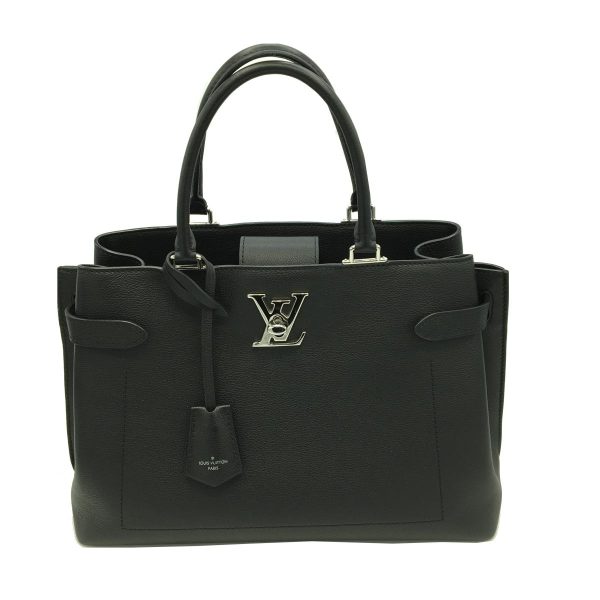 2176100087062 00 Louis Vuitton Lock Me Leather Handbag Black