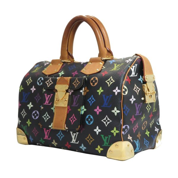 2176100090802 02 Louis Vuitton Speedy 30 Boston Monogram Multicolor Handbag Black