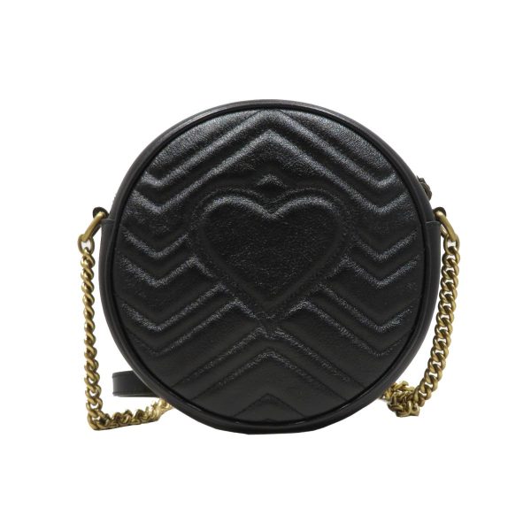 2176100101782 01 Gucci GG Marmont Round Leather Mini Shoulder Bag Black