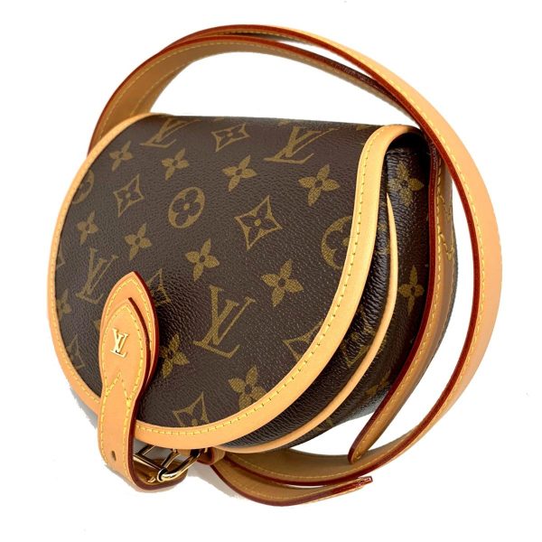 2176500055234 02 Louis Vuitton Tambourine Tan Blanc Monogram Shoulder Bag Brown