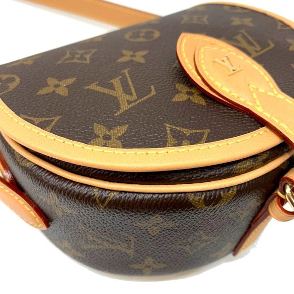 2176500055234 07 Louis Vuitton Tambourine Tan Blanc Monogram Shoulder Bag Brown