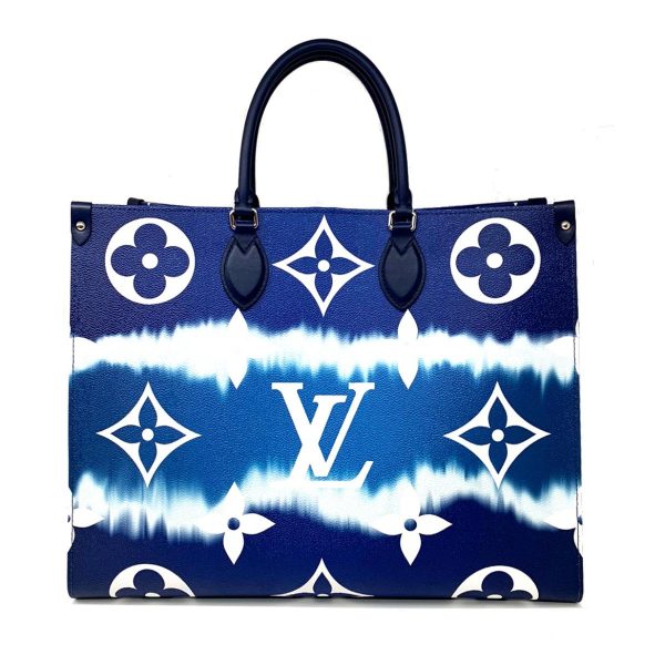 2176500055623 00 Louis Vuitton On the Go GM Monogram Giant Tote Bag Shoulder Bag Blue