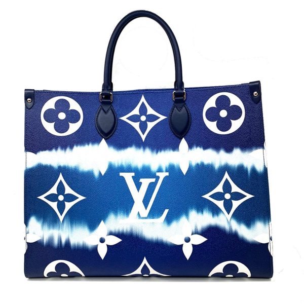 2176500055623 01 Louis Vuitton On the Go GM Monogram Giant Tote Bag Shoulder Bag Blue
