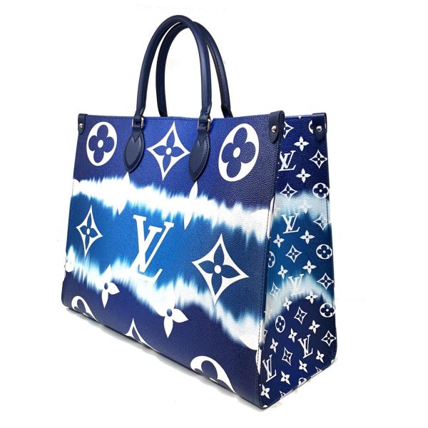 2176500055623 02 Louis Vuitton On the Go GM Monogram Giant Tote Bag Shoulder Bag Blue