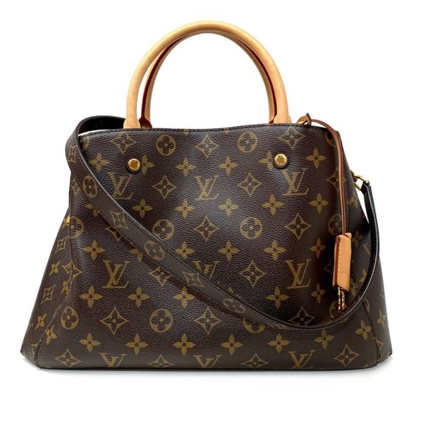 2176500056361 00 Louis Vuitton Montaigne MM 2WAY Handbag Monogram Shoulder Bag Brown