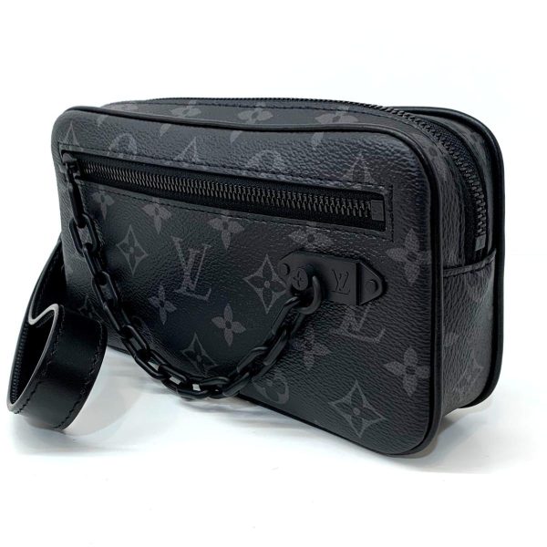 2176500060870 02 Louis Vuitton Pochette Volga Second Bag Monogram Eclipse Pouch Clutch Black