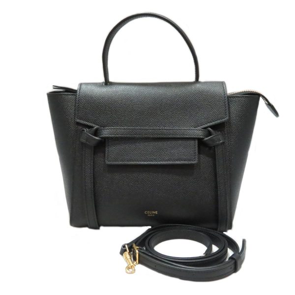 2176500061532 14 CELINE Belt Bag Nano Handbag Shoulder Bag Black Leather