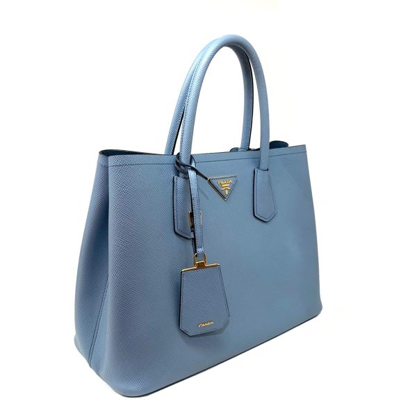 2176500063987 03 Prada Double Medium Bag 2WAY Tote Bag Saffiano Shoulder Bag Light Blue