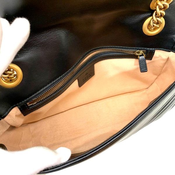 2176500064021 05 GUCCI GG Marmont Chain Shoulder Bag Black Gold Hardware Cowhide