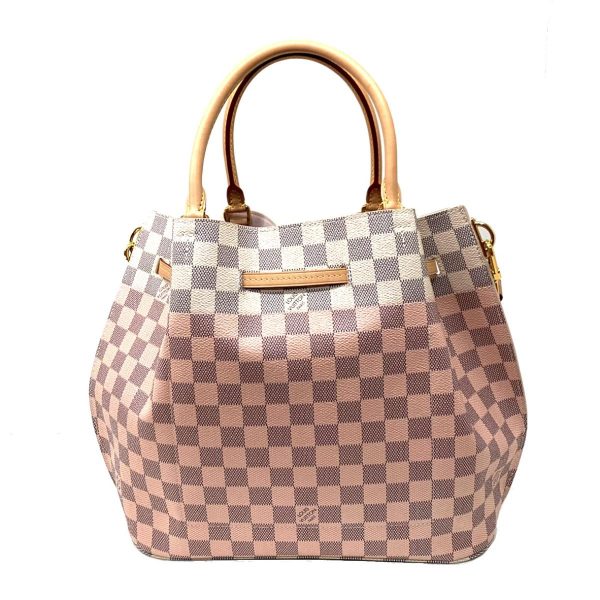 2176500065370 01 LOUIS VUITTON Girolatta Shoulder Bag White x Pink Gold Hardware Damier Azur