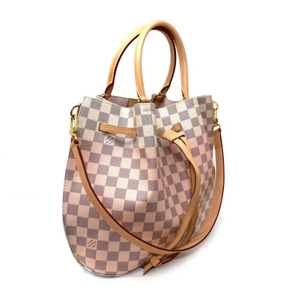 2176500065370 03 LOUIS VUITTON Girolatta Shoulder Bag White x Pink Gold Hardware Damier Azur