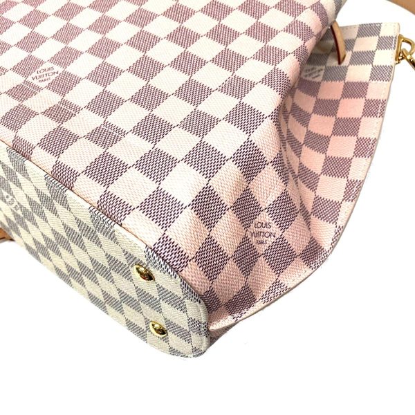 2176500065370 12 LOUIS VUITTON Girolatta Shoulder Bag White x Pink Gold Hardware Damier Azur