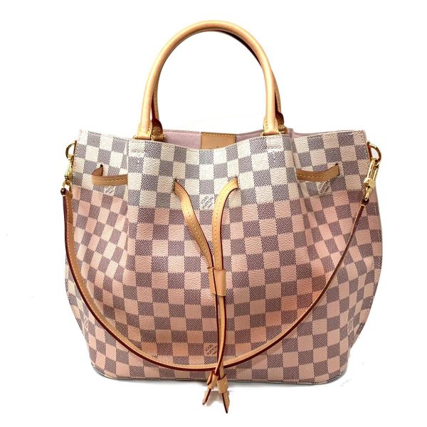 2176500065370 17 LOUIS VUITTON Girolatta Shoulder Bag White x Pink Gold Hardware Damier Azur