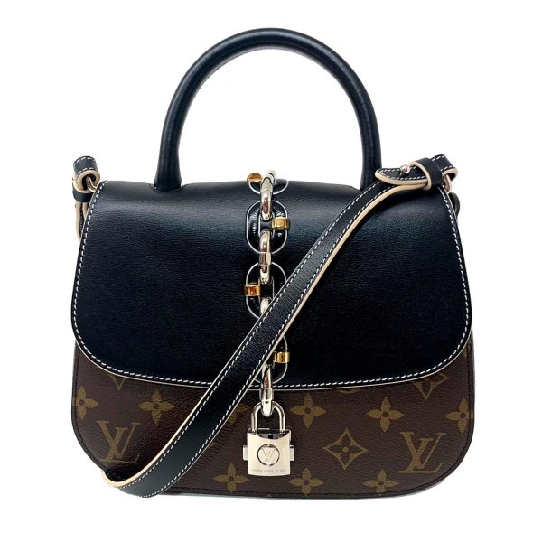 2176500065479 00 Louis Vuitton Chain It PM 2way Silver Hardware Monogram Leather Shoulder Handbag Black