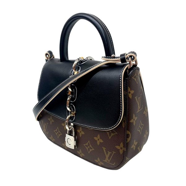 2176500065479 01 Louis Vuitton Chain It PM 2way Silver Hardware Monogram Leather Shoulder Handbag Black