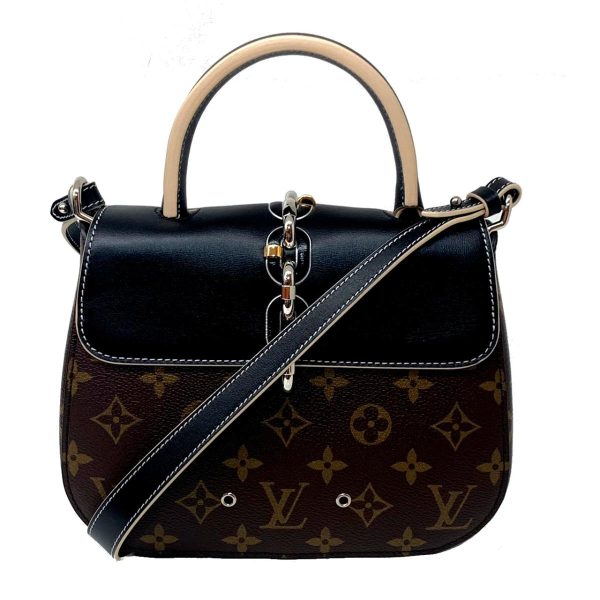 2176500065479 03 Louis Vuitton Chain It PM 2way Silver Hardware Monogram Leather Shoulder Handbag Black