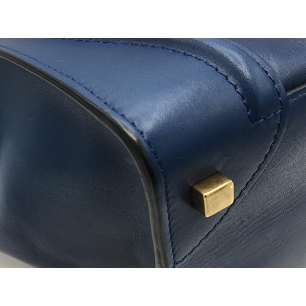 2176700033797 06 Celine Luggage Mini Handbag Calfskin Leather Tote Bag Blue