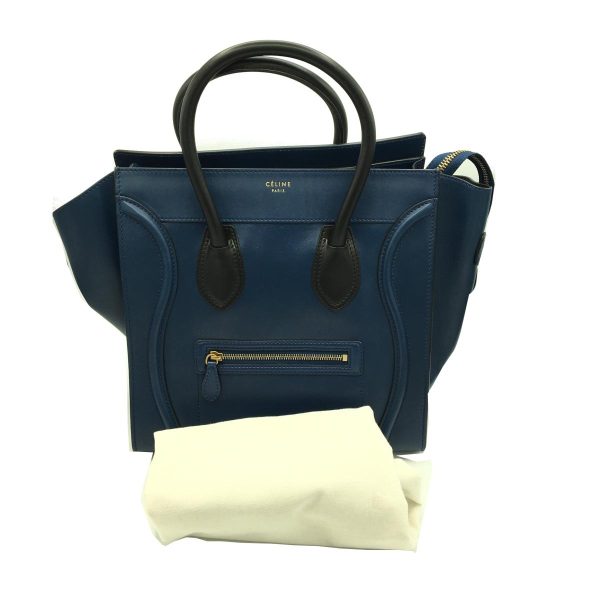 2176700033797 14 Celine Luggage Mini Handbag Calfskin Leather Tote Bag Blue