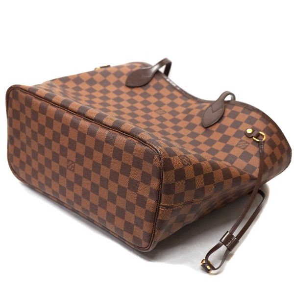 22 1433 6 Louis Vuitton Neverfull MM Damier Canvas Tote Bag BrownPink