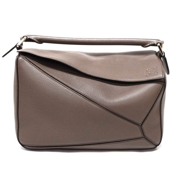 22 1498 1 LOEWE Puzzle Bag 2WAY Bag Handbag Shoulder Bag Greige Silver Bag